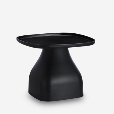 Tavolino basso caffè moderno 48x48cm plastica sala cucina giardino Bell L | Nero