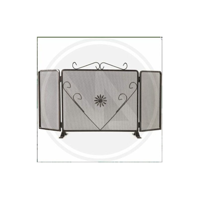 Parascintille Ferro Battuto "Decoro Fiore" 3Ante 110X60Cm (682.C) Artig2