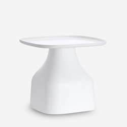 Tavolino basso caffè moderno 48x48cm plastica sala cucina giardino Bell L | Bianco características