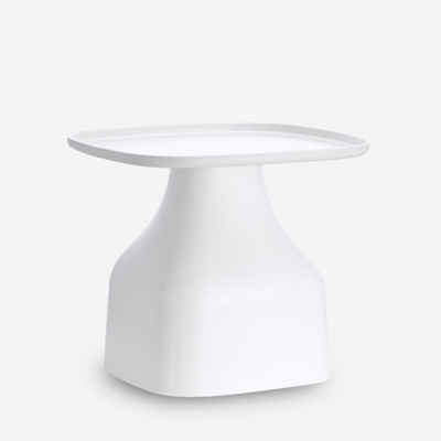 Tavolino basso caffè moderno 48x48cm plastica sala cucina giardino Bell L | Bianco