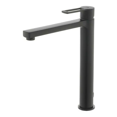 Ringo miscelatore prolungato monoforo lavabo nero con scarico click clack