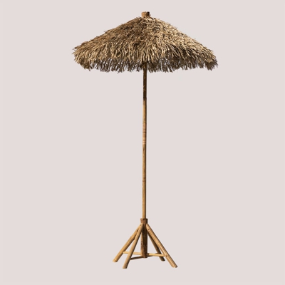 SKLUM Ombrellone in bambù (Ø130 cm) Quinn Bambù - Seagrass Bambù