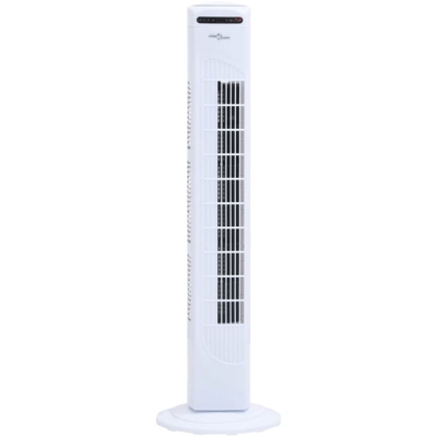 vidaXL Ventilatore a Torre con Telecomando e Timer Φ24x80 cm White - Bianco