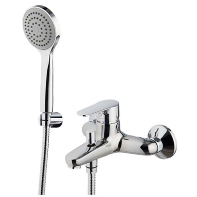 Serie 22 Miscelatore duplex vasca doccia cromato con doccia e flessibile