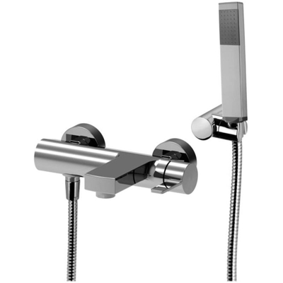 Rock miscelatore vasca doccia cromato supporto snodato in ABS con doccia