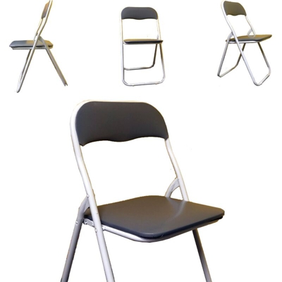 Sedia pieghevole imbottita grigio Polo Glossy - Array