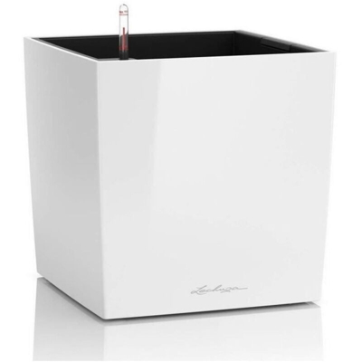 Vaso fioriera CUBE PREMIUM 40x40 con auto irrigazione - BIANCO LUCIDO - LECHUZA