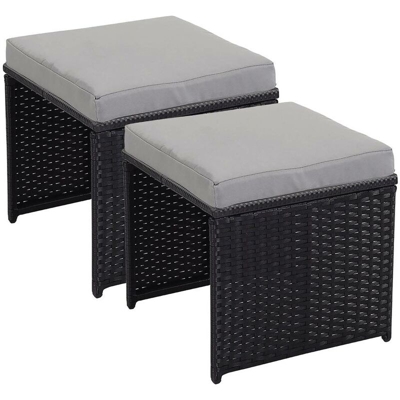 Set di 2 pouf Chicago - Atlanta - Nero