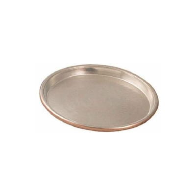 Teglie Rame Stagnato Pesanti Tonde Bordo cm. 3 Diametro cm. 38
