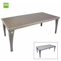 Tavolo da Giardino Esterno Struttura Acciaio Polyrattan Imperial Enrico Coveri - Dimensione: 100 x 200 cm - Colore principale: Grigio precio
