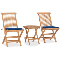 vidaXL Set da Pranzo Giardino Pieghevole 3 pz Cuscino Massello di Teak características