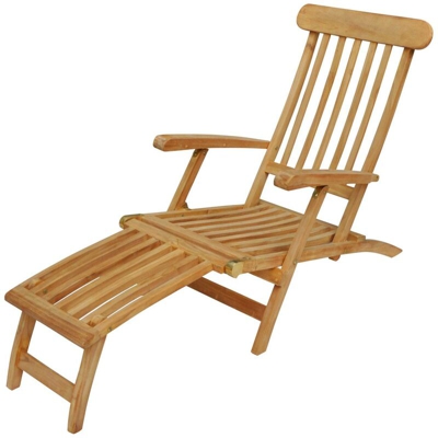 Salento - Transat teak pieghevole con braccioli - Robusto e resistente agli agenti atmosferici - Teck certificati in Indonesia - 150 X 61 X 95 CM