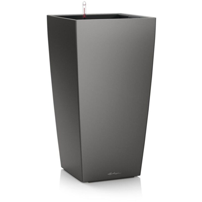 Vaso fioriera da tavolo CUBICO PREMIUM 22x22 con auto irrigazione - ANTRACITE METALLIZZATO - LECHUZA