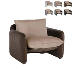 Poltrona lounge design moderno Slide Mara trama cuoio interno esterno | Colore: Marrone precio