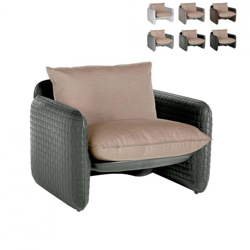 Poltrona lounge design moderno Slide Mara trama cuoio interno esterno | Colore: Grigio Scuro en oferta