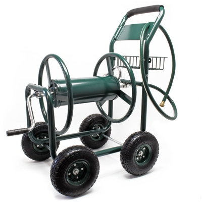 Carrello avvolgitubo da giardino Avvolgitore tubo manuale portatile metallo