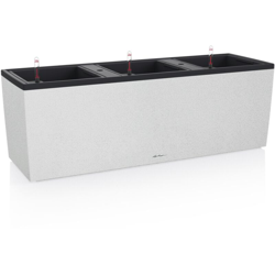 Fioriera rettangolare TRIO STONE 30 - 100x32 H 34 con auto irrigazione - BIANCO QUARZO - LECHUZA en oferta