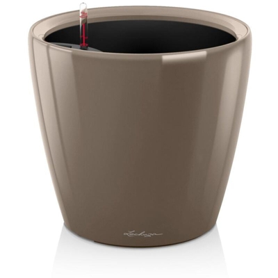 Vaso da tavolo CLASSICO PREMIUM Ø28 LS con auto irrigazione - TORTORA LUCIDO - LECHUZA