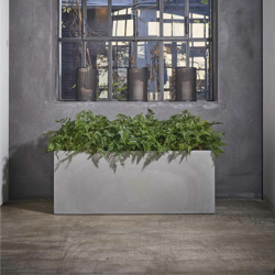 Fioriera rettangolare KUBE CASSETTA 100X40 H40 - CEMENTO - EURO3PLAST precio