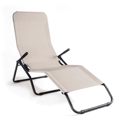 Sdraio Basculante Made in Italy beige in acciaio per casa e giardino