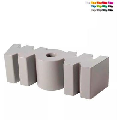 Panchina divanetto design moderno Slide Wow interni e giardino | Colore: Grigio chiaro