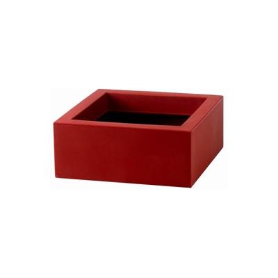 Vaso Fioriera in resina SCHIO CUBO BASSO 50x50 - ROSSO CARDINALE - TERAPLAST