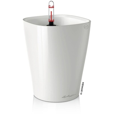 Premium Deltini 14cm, Bianco Laccato Auto Watering zigrinata Orchid Planter Pot - Lechuza