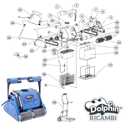 Ricambi Robot Piscina Dolphin Dynamic Plus | Posizione 12-1
