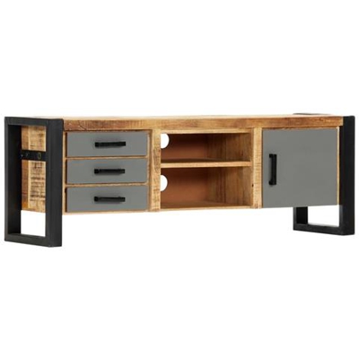 Mobile Porta Tv 120x30x40 Cm In Legno Massello Di Mango