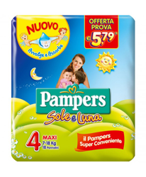 Pampers Sole&Luna Maxi Misura 4 (7-18kg) 18 Pannolini características