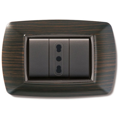 10 PZ Di PLACCA LIFE MOD. LIVING PLAST. WENGE 3P