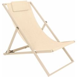 Sedia a sdraio pieghevole "Cleo" regolabile in 3 diverse posizioni lettino da esterno per veranda e piscina -Struttura e Texilene Tortora en oferta