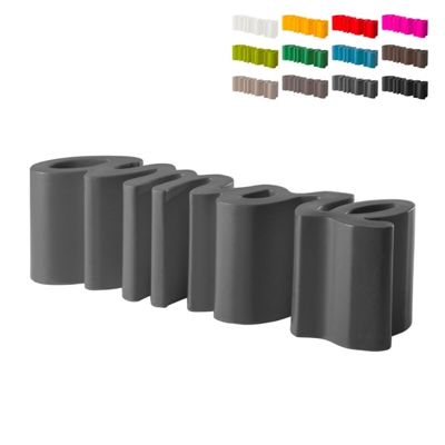 Panchina divanetto design moderno Amore interno ed esterno Slide | Colore: Grigio