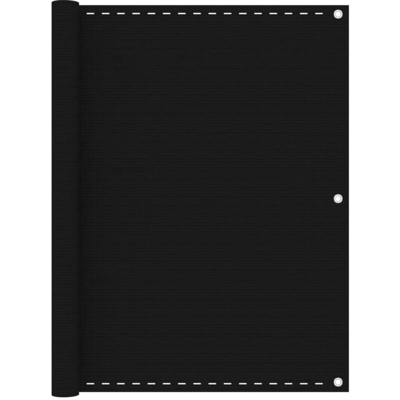 vidaXL Paravento da Balcone Nero 120x500 cm in HDPE - Nero