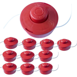 10x Nemaxx FS2 Testina semiautomatica, bobina a doppio filo, rullo di nylon, accessori, ricambio, bobina per decespugliatore a benzina – rosso en oferta