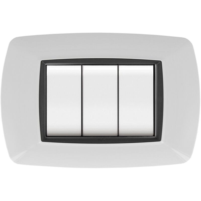 10 PZ Di PLACCA LIFE MOD.LIVING PL.BIANCA 3P COR.NERA