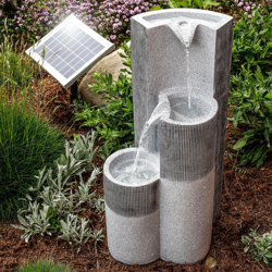Fontana solare da giardino + batteria. Fontana sorgente con giochi dacqua e cascate. Fontana solare esotec 101315 precio
