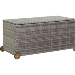 vidaXL Contenitore da Giardino Grigio Chiaro 130x65x115 cm Polyrattan - Grigio en oferta