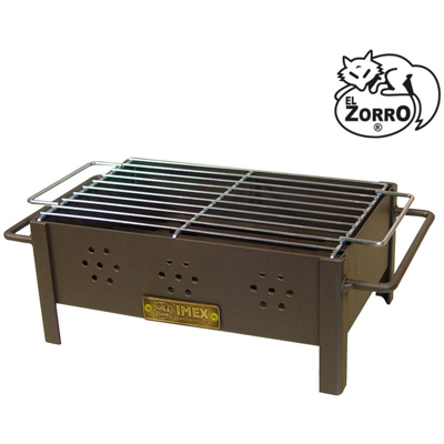IMEX EL ZORRO 71431.0Â Barbecue Tavolo con griglia zincati, Nero, 31Â x 21Â x 14Â cm