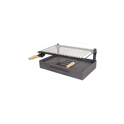 Imex El Zorro 71409 - Cassetto per barbecue con griglia inox, 68 x 40 x 26 cm