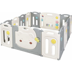 Recinzione per Bambini, Set di 14 Pannelli Pieghevoli, Area Sicura per Giocare e Camminare, Cuscinetti Antiscivolo, 156x160x64 cm características