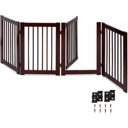 Cancelletto di Sicurezza per Animali Domestici, Cancelletto Pieghevole di Legno (203x76x1,8 cm) en oferta