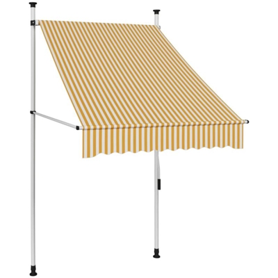 vidaXL Tenda da Sole Retrattile Manuale 100 cm Strisce Arancio Bianche - Arancione