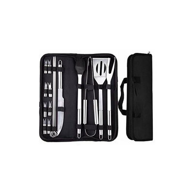 18 Pezzi Utensili Barbecue, Kit Barbecue in Acciaio Inox Premium per Uomo Regalo di Compleanno di papÃ - Perfetti per Barbecue Accessori, Grigliate,
