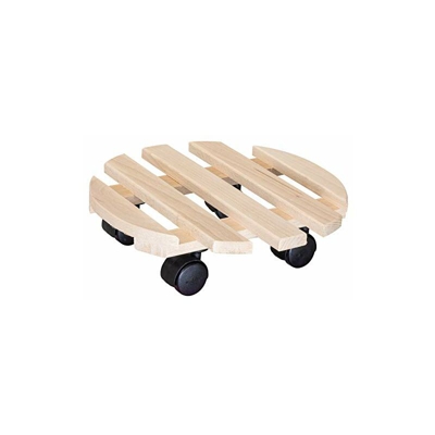 Wagner Carrello per Piante PALETTI Ã 30 x 8 cm I per Interni I Carrello per Fiori in Legno massello di faggio, Naturale, FSCÂ® I Portavaso in Legno