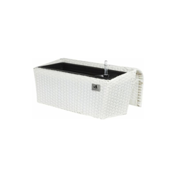 Cassetta da Giardino in polyrattan, incl. agganci e Sistema per innaffio, Bianco, 52 x 25 x 22 cm precio