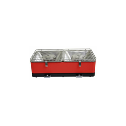 Feuerdesign Santorin Grill e Pinza per Barbecue, 2 Superfici Griglianti, Dimensioni 34 x 34 cm, Acciaio Inossidabile, Rosso precio