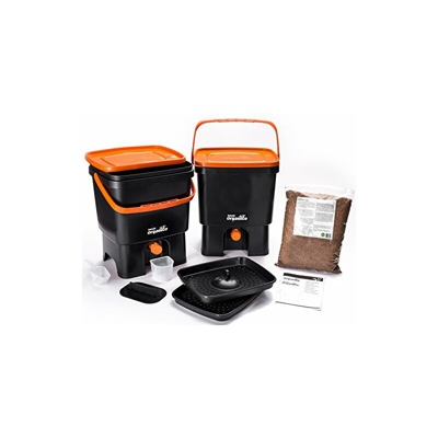 Skaza - mind your eco Bokashi Organico Cucina composter, Nero/Arancione