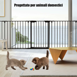 Recinto Ferro di 6 Pannelli, Barriera per Animali Domastici,da Casa e Giardino, Nero/Bianco 380x74,5 cm (Nero) en oferta