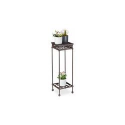 Relaxdays Portavaso a Colonna, 73x24x24 cm, Scaffale Porta-Fiori Indoor & Outdoor, Design Antico, Piedistallo, Marrone, colata, 1 pz precio